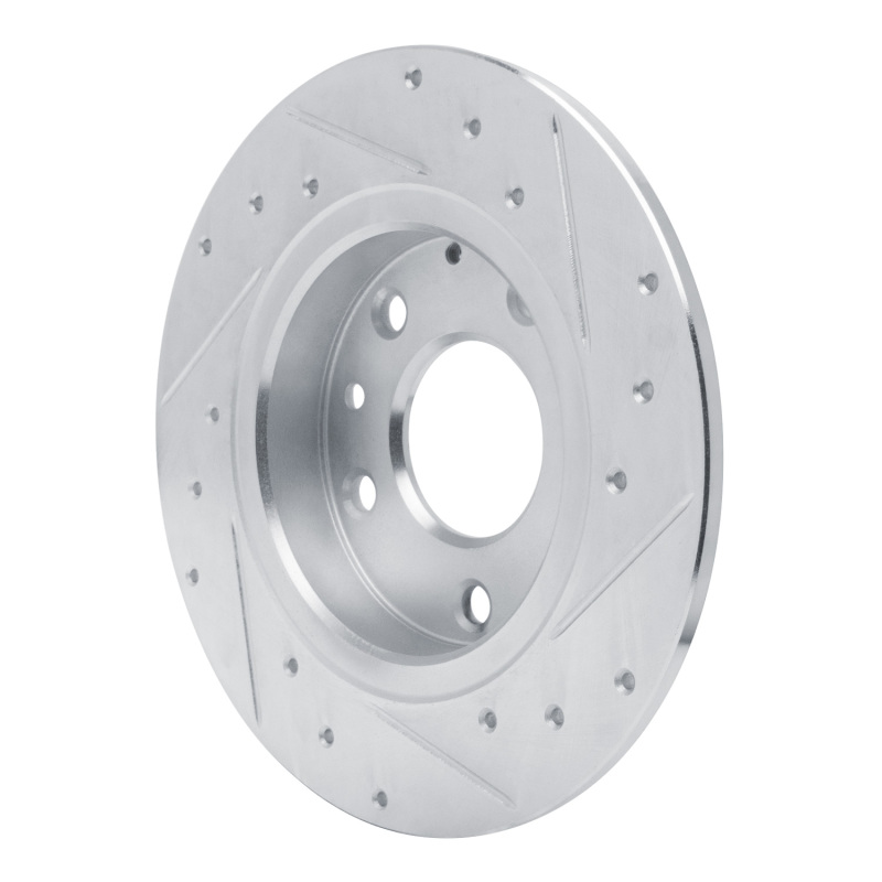 Mazda 3 Brake Rotor (1) - Rear Left - R1 Concepts - Drilled & Slotted - Silver - `14-`25